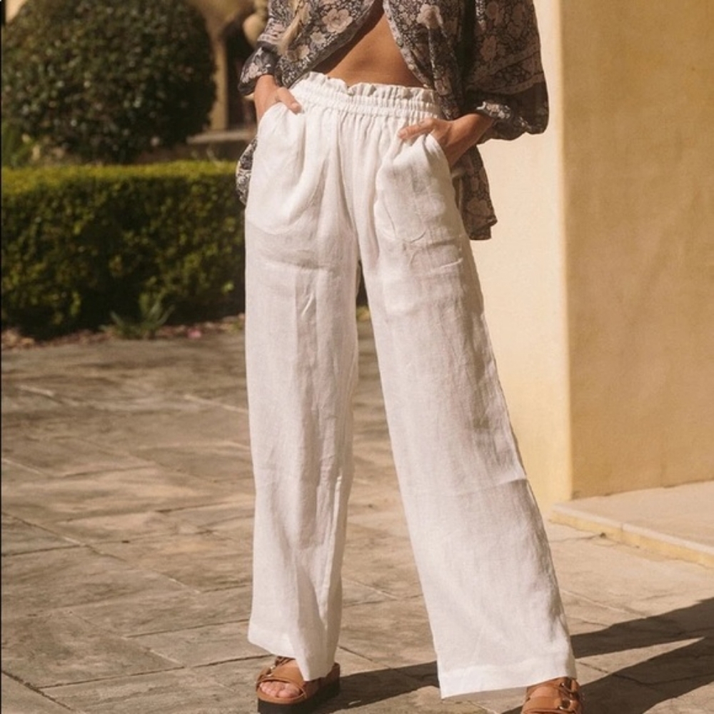 NWT Spell wide leg linen pants